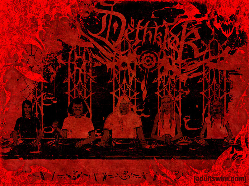 Band Members at Table — Red