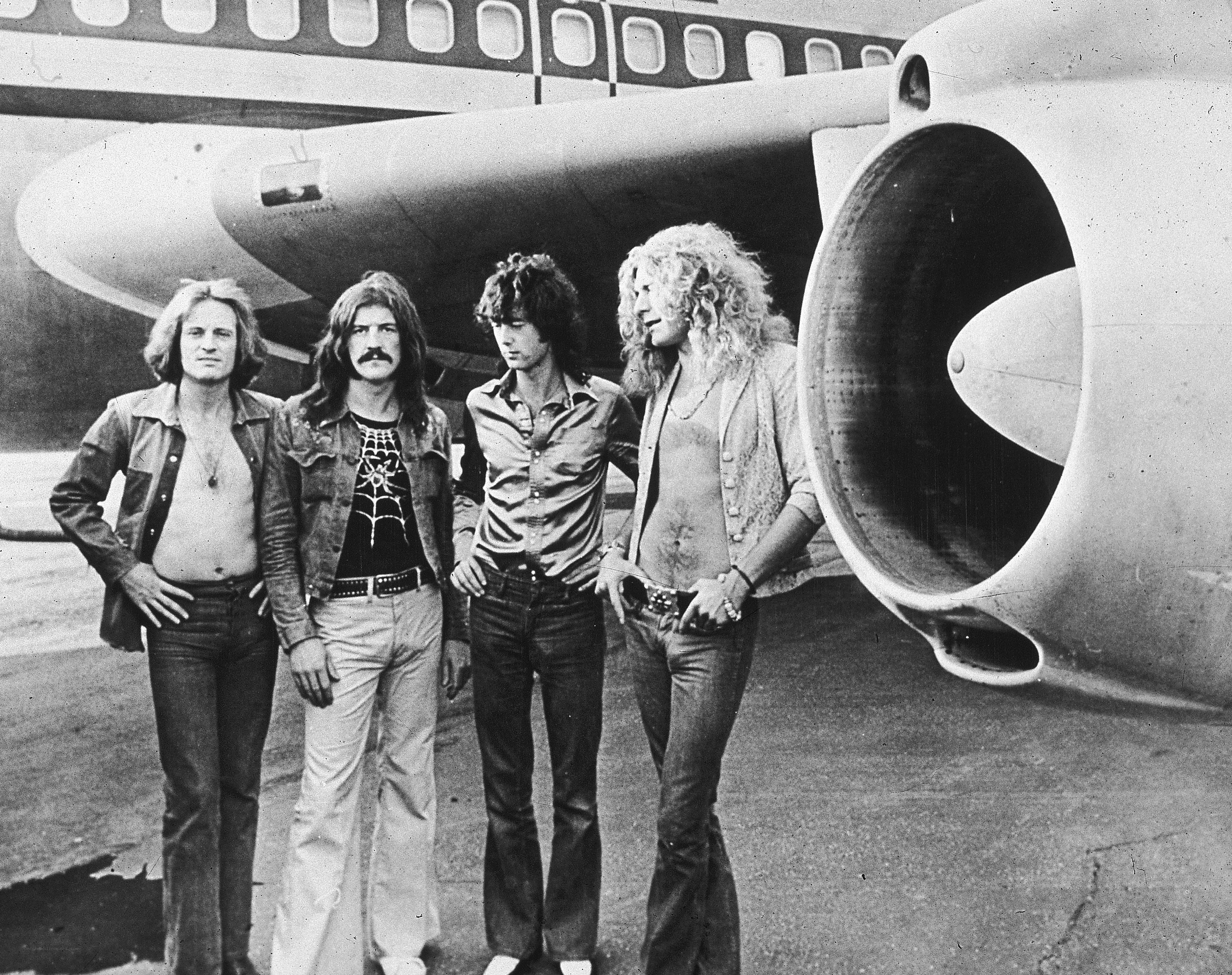 Band members by airplane