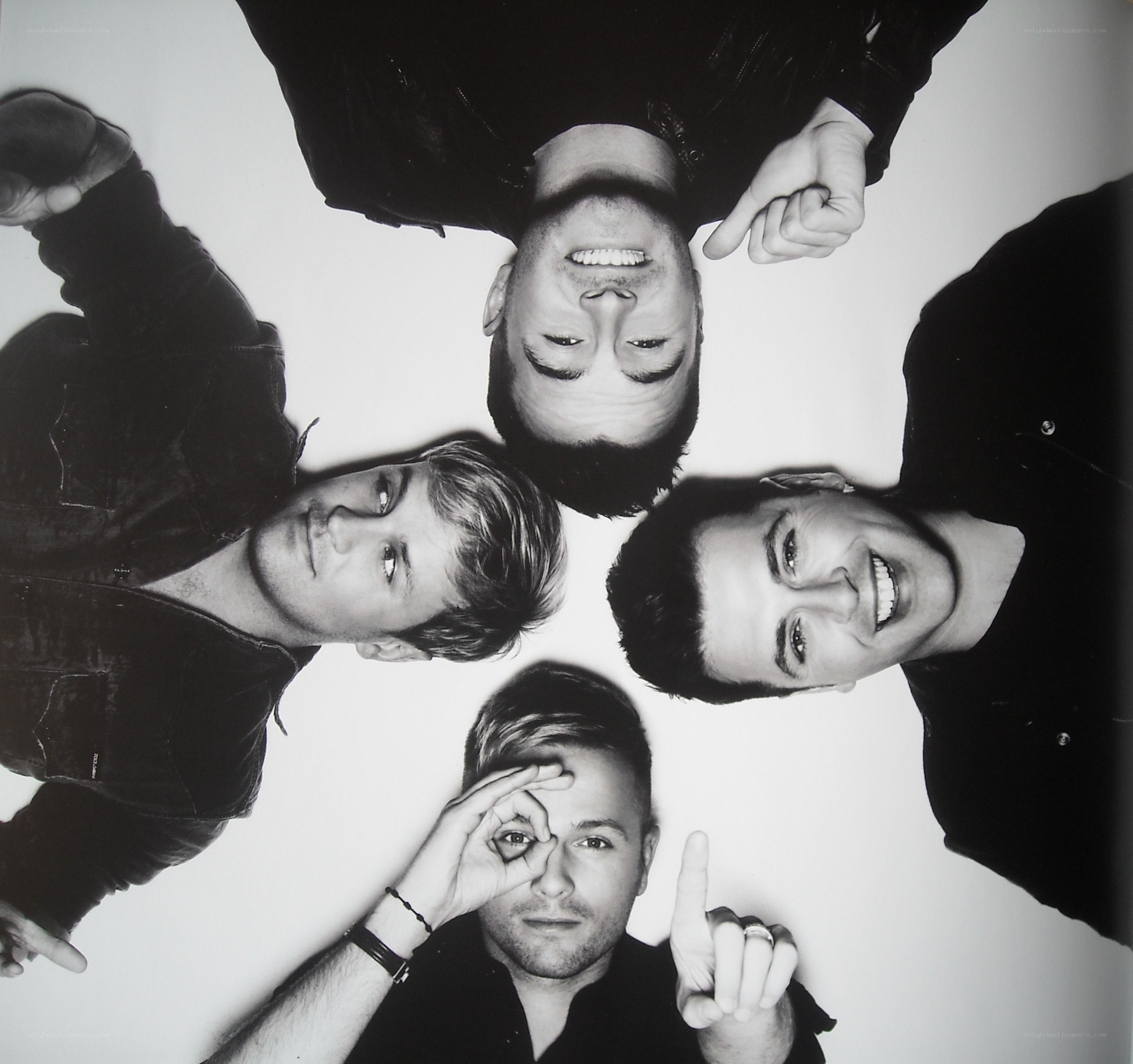 band members in a circle