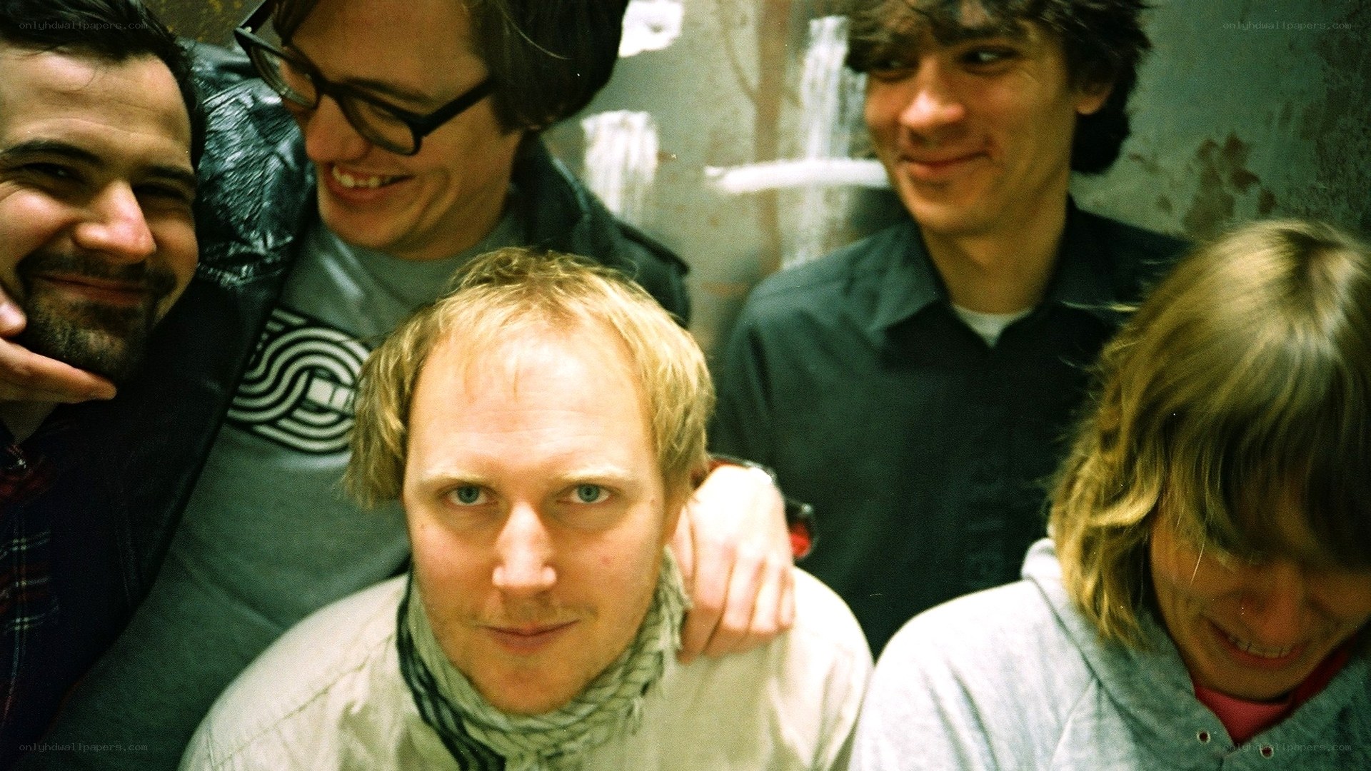 band members in a close group