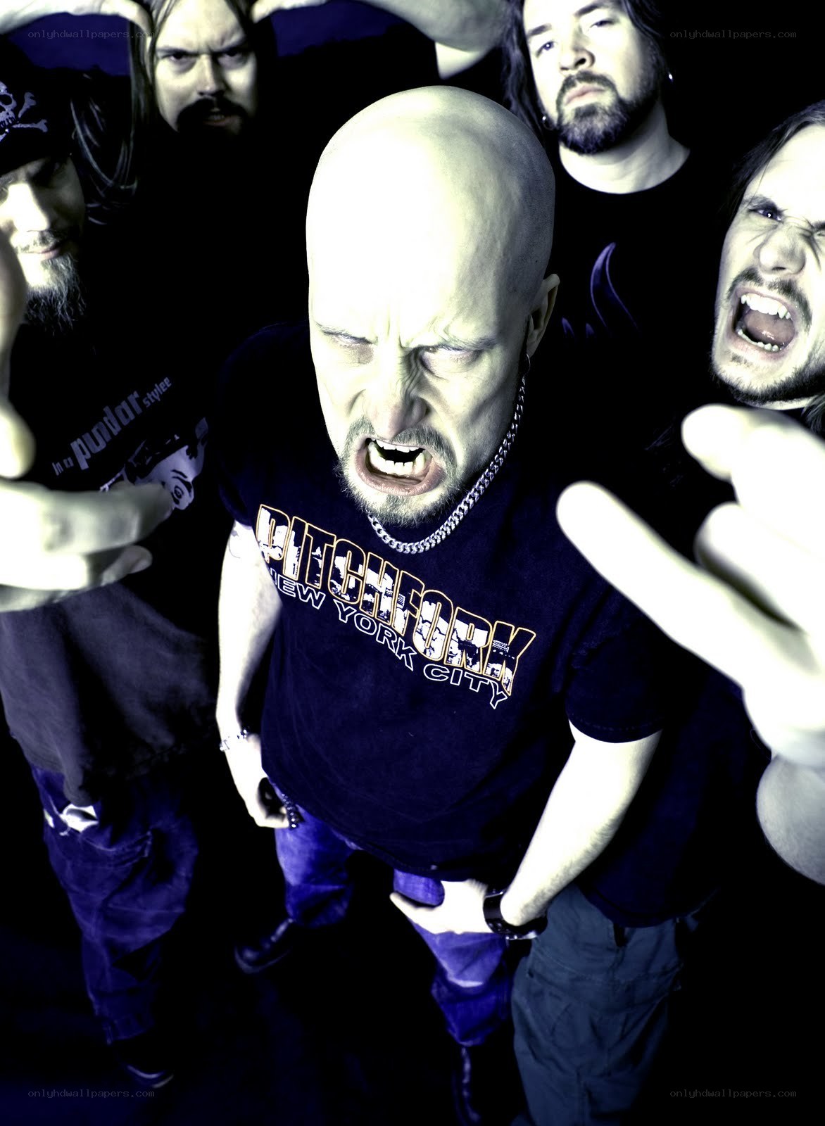 band members in aggressive pose