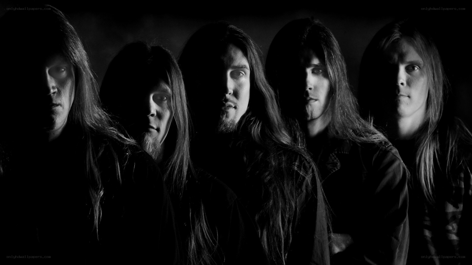 band members in black and white
