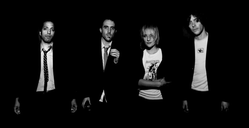 band members in black and white