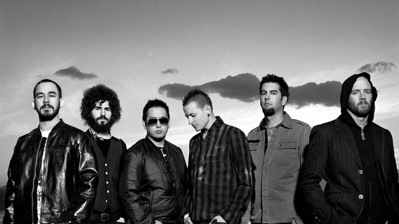 band members in black and white