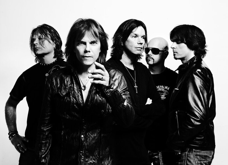band members in black and white