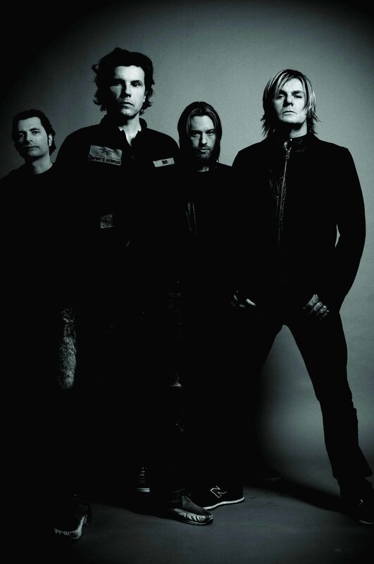 band members in black and white
