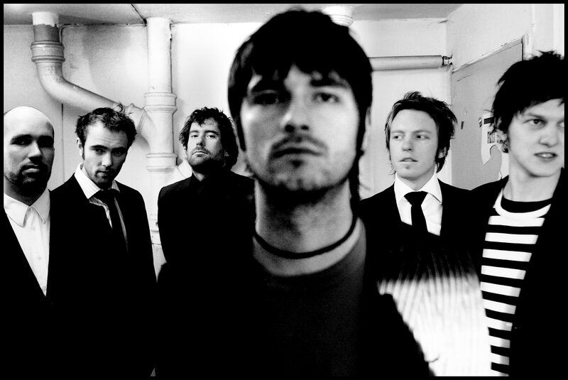 band members in black and white