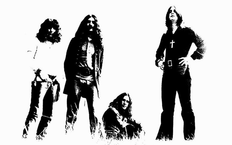 band members in black and white