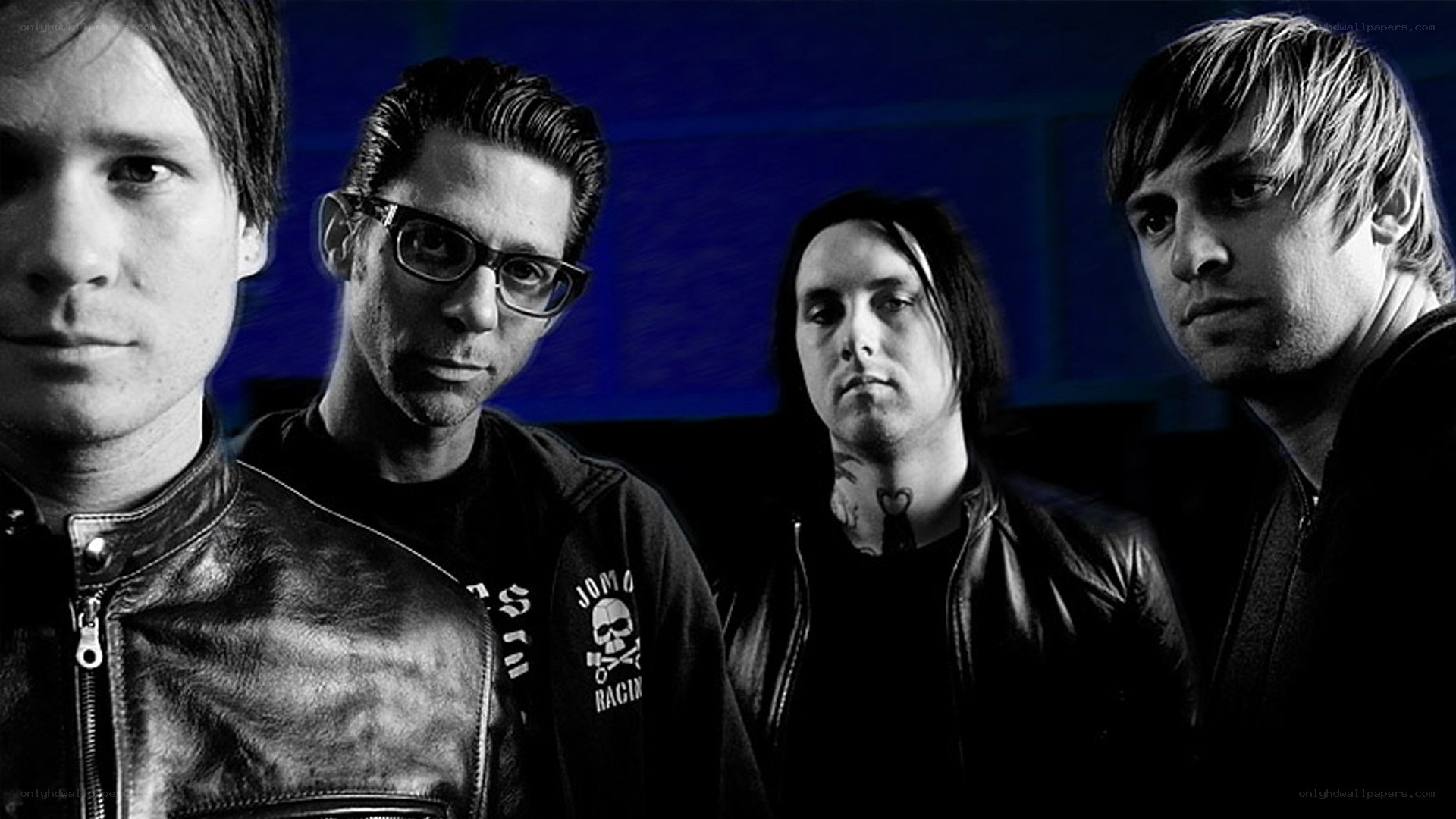 band members in black and white