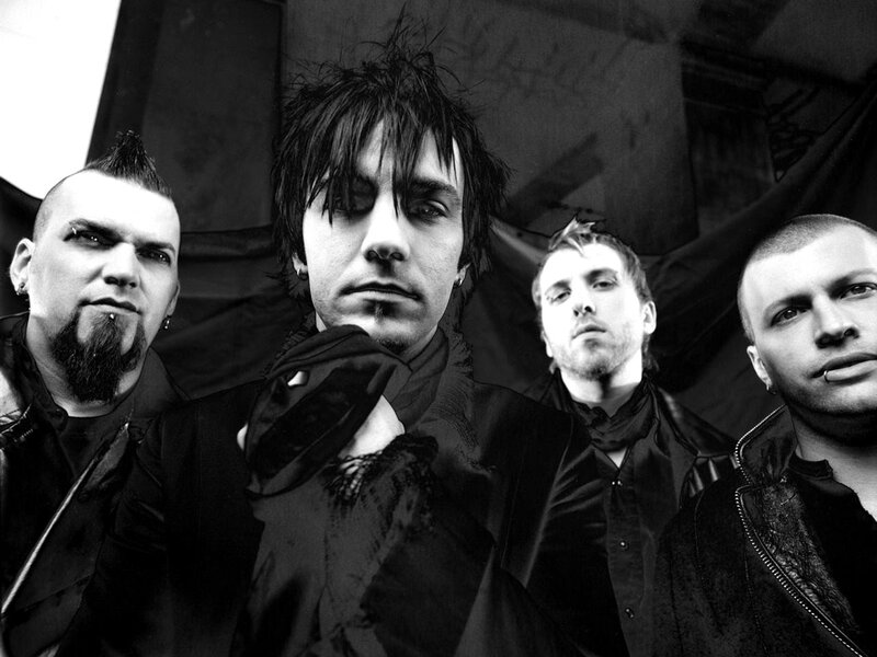 band members in black and white