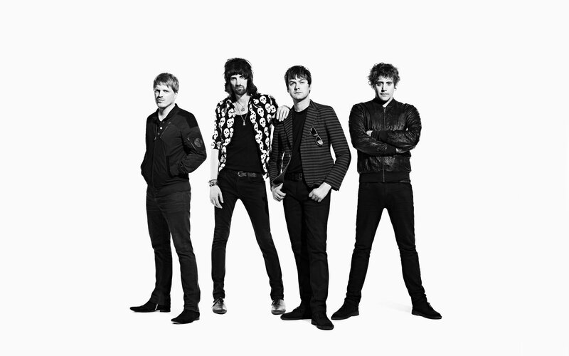 band members in black and white