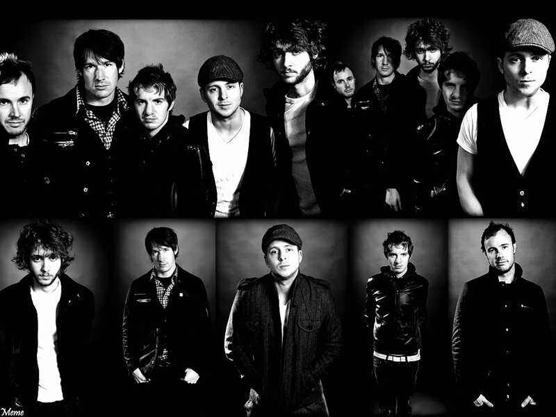 Band Members in Black and White — Serious, Photograph, Men, Caps