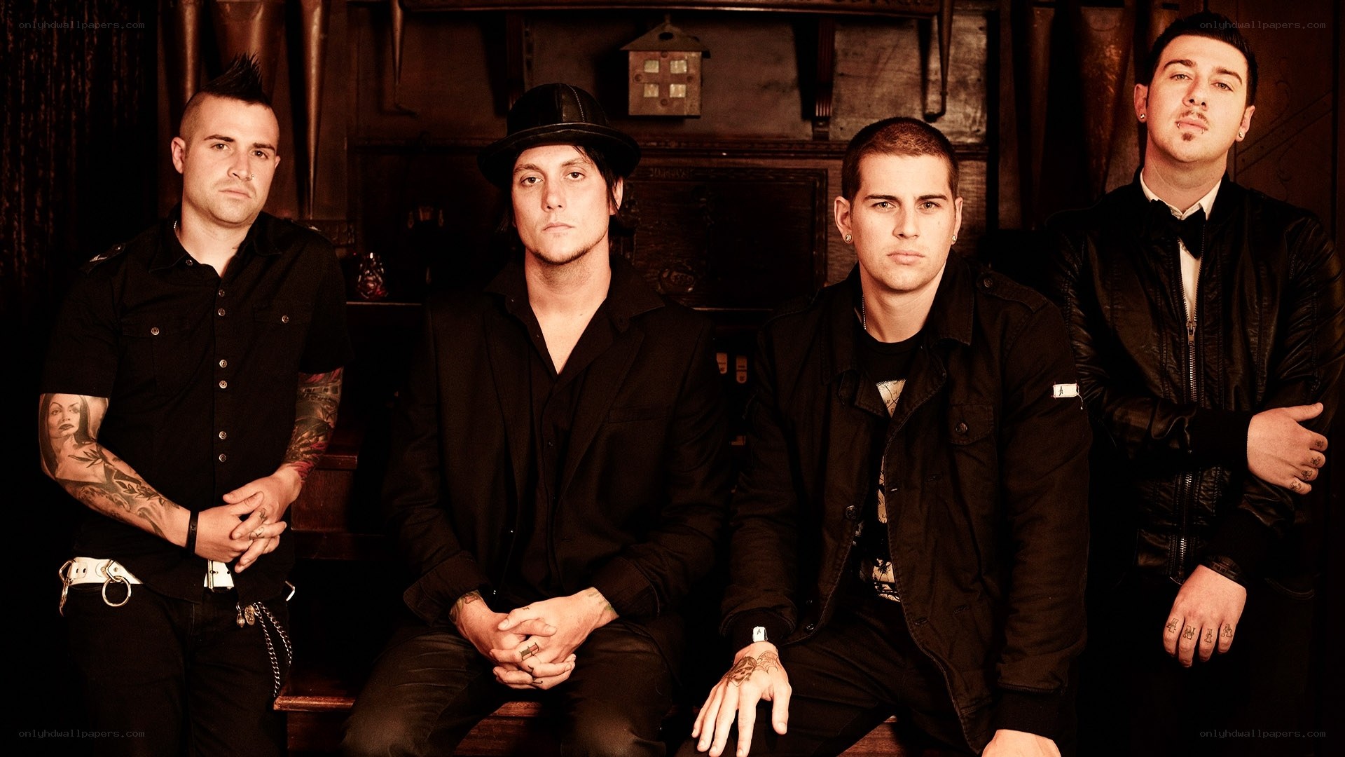 band members in black attire