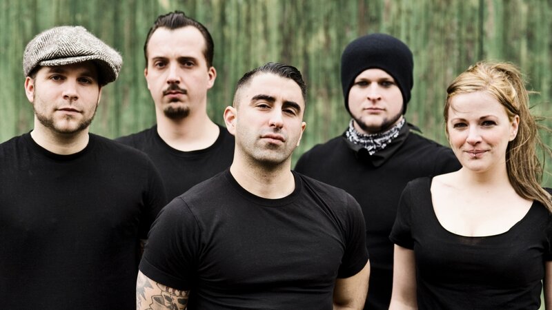 Band Members in Black — Serious, Photograph, Men