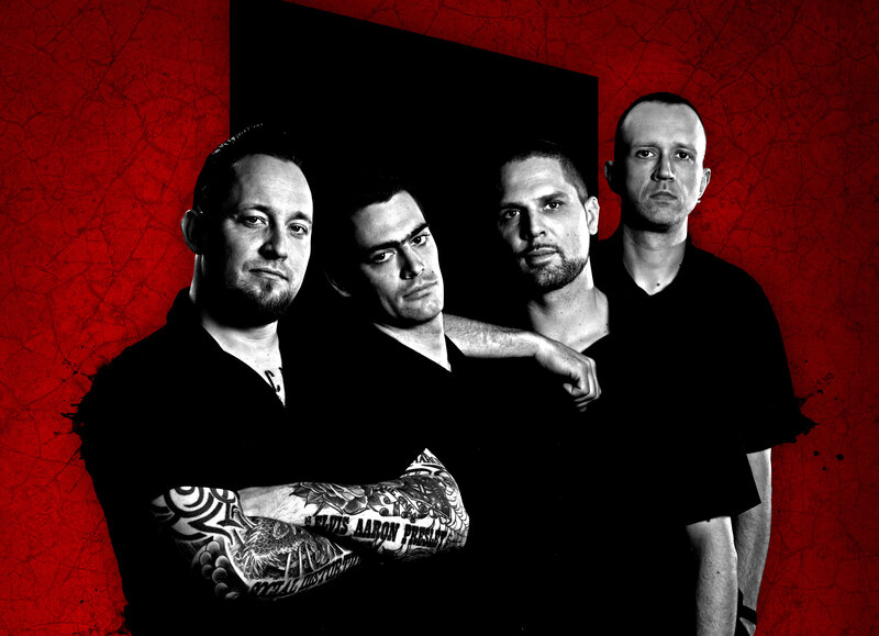 band members in black shirts