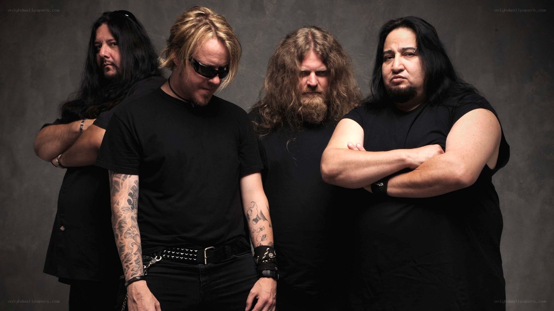 band members in black shirts