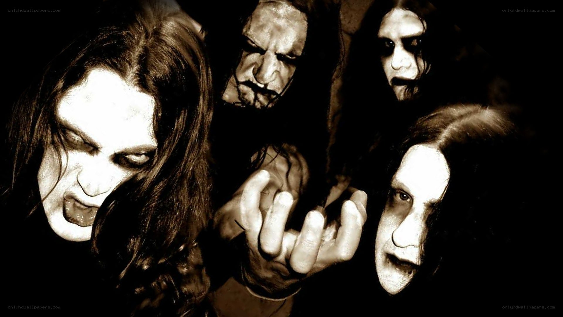 band members in dark makeup