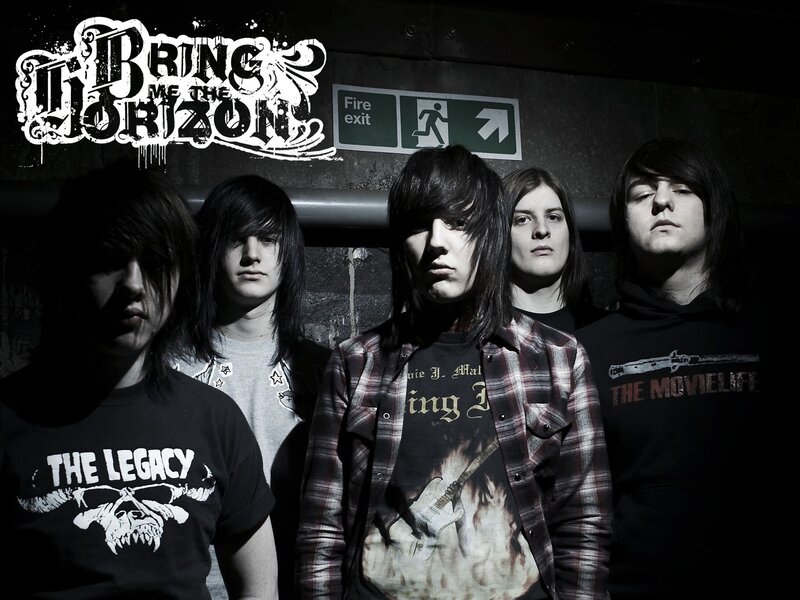 Band Members in Dark Room — Black, Dramatic, Photograph, Fire Exit Sign