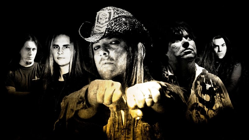 Band Members in Dark Room — Black, Dramatic, Photograph, Hat