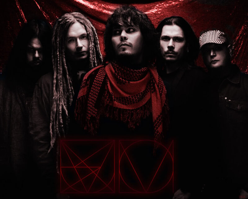 Band Members in Dark Room — Red