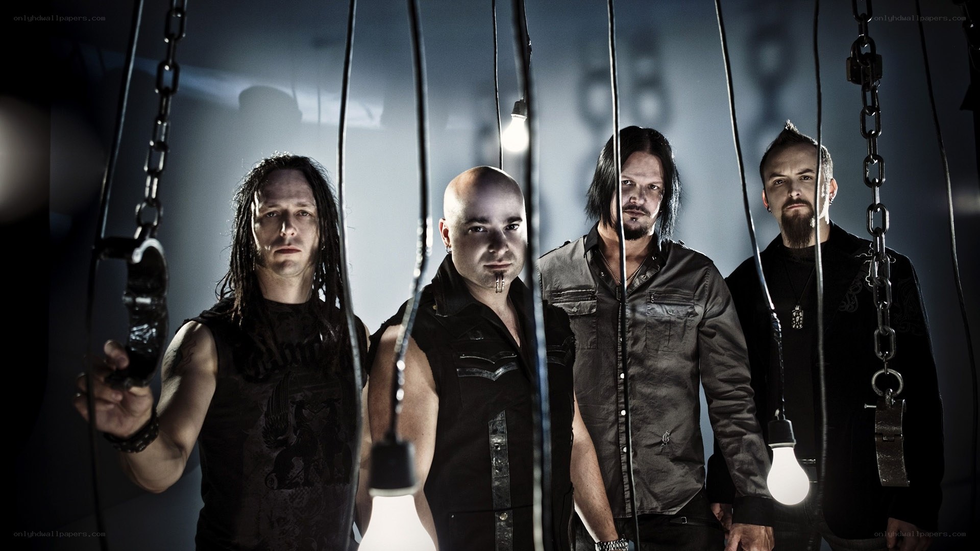 band members in dark setting