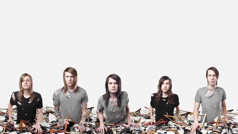 band members in debris