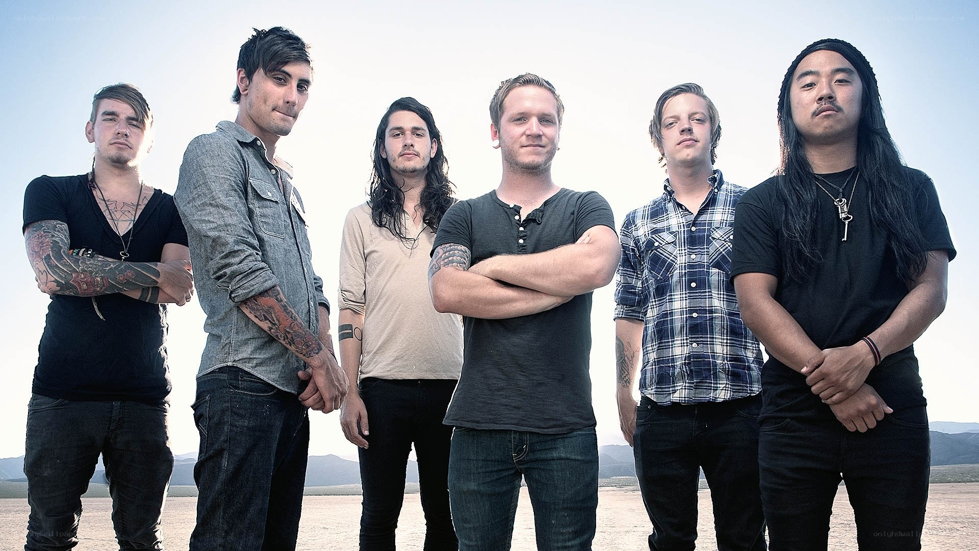 band members in desert