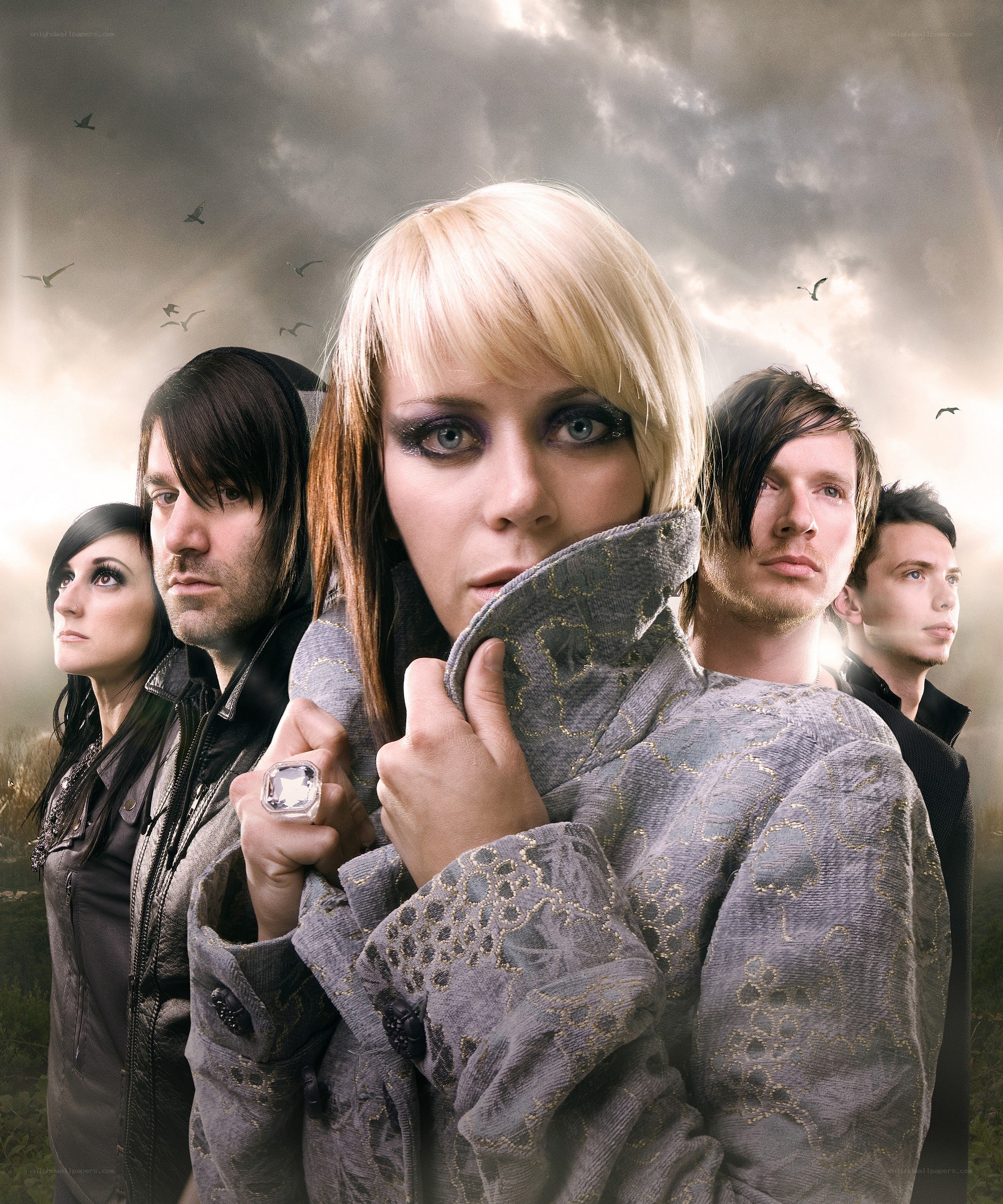 band members in dramatic pose
