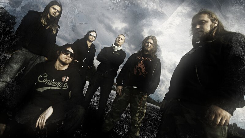 Band Members in Field — Black, Dramatic