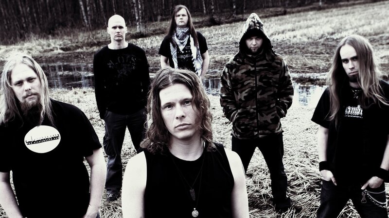 Band Members in Field — Black, Serious
