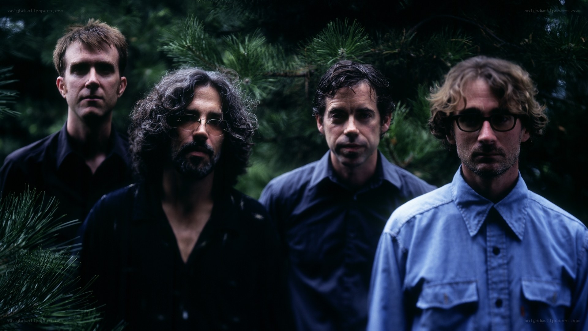 band members in forest