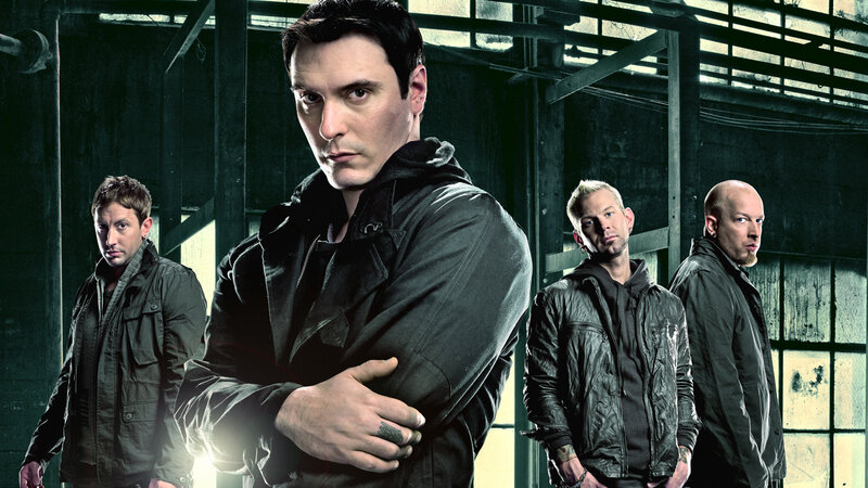band members in industrial setting