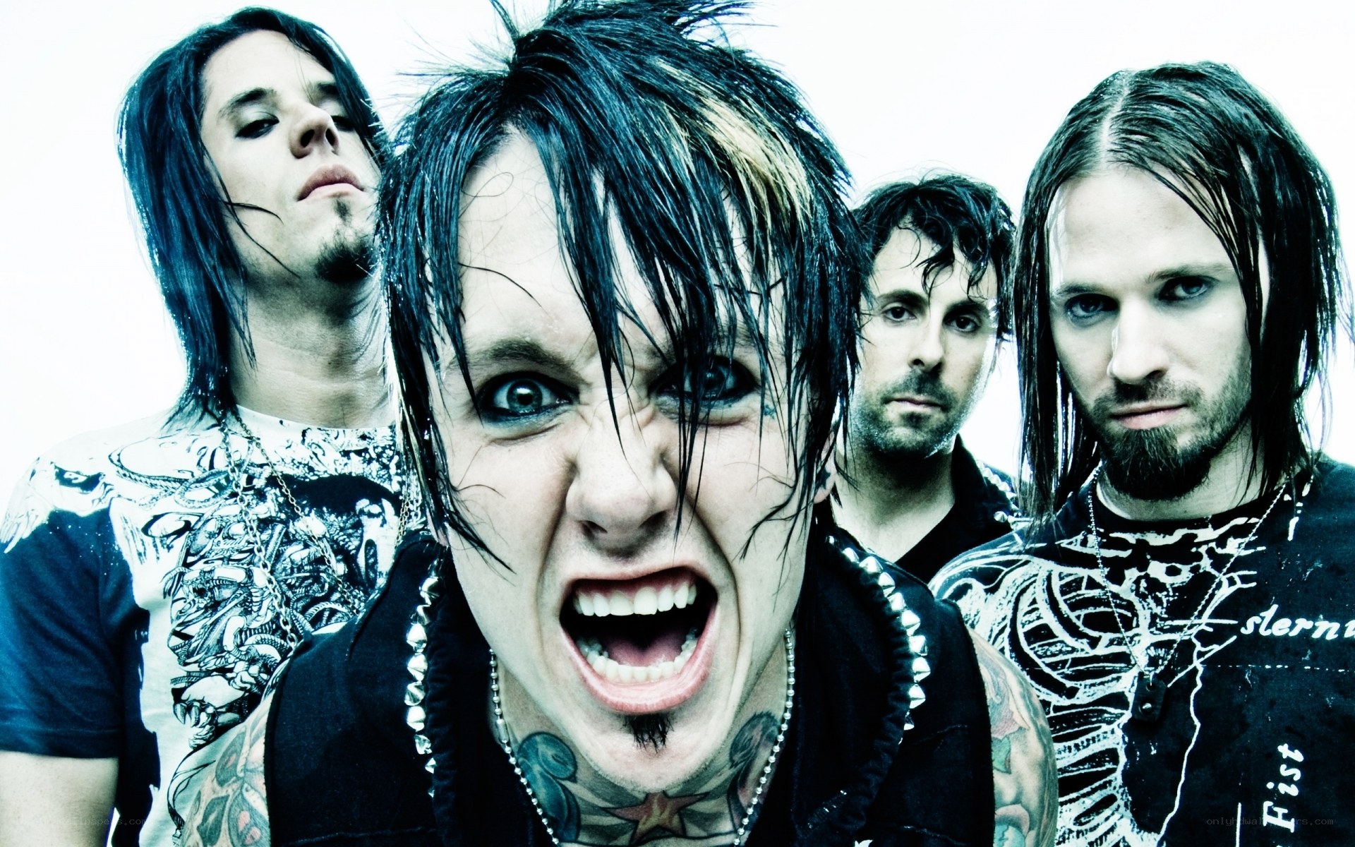 band members in intense pose