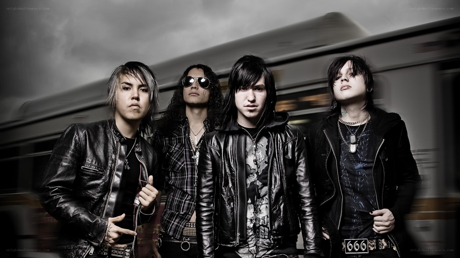 band members in leather jackets