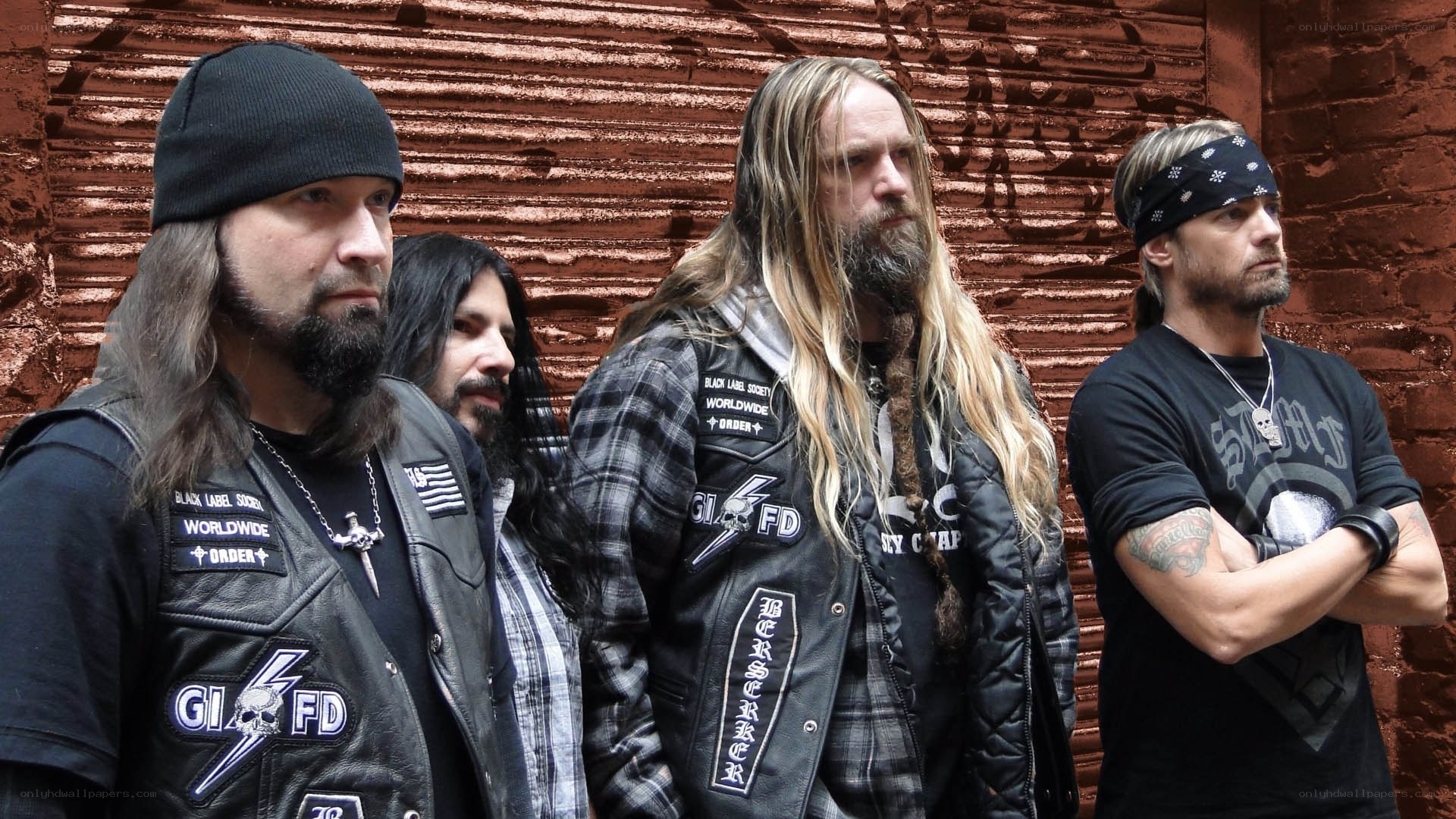 band members in leather vests