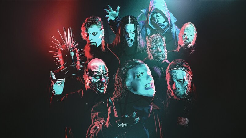 Band Members in Masks — Black, Dramatic, Digital Art