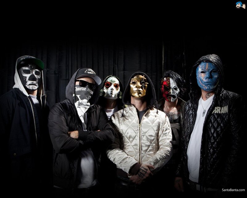 Band Members in Masks — Black, Dramatic, Photograph, Hoodies