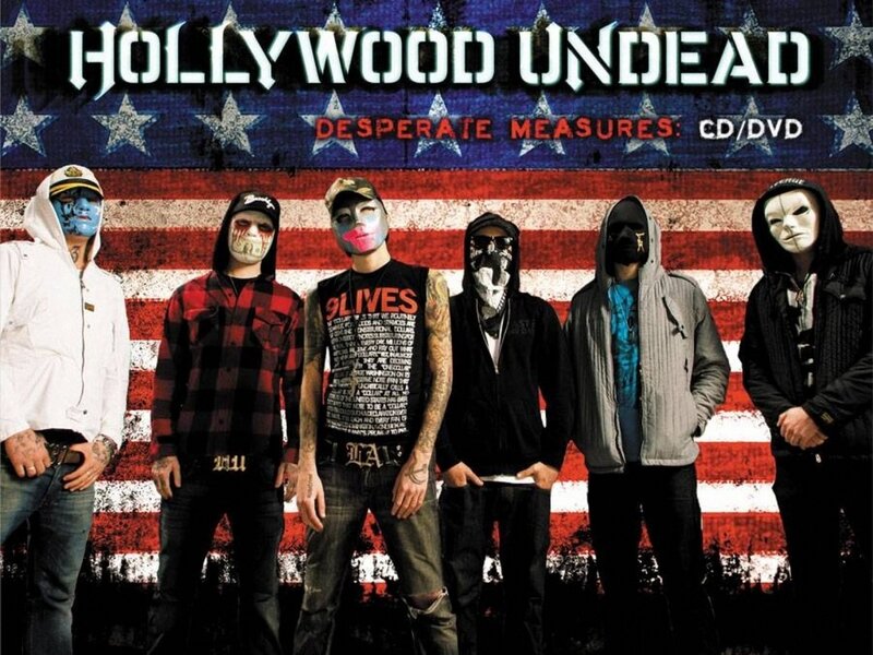 Band Members in Masks — Red, Aggressive