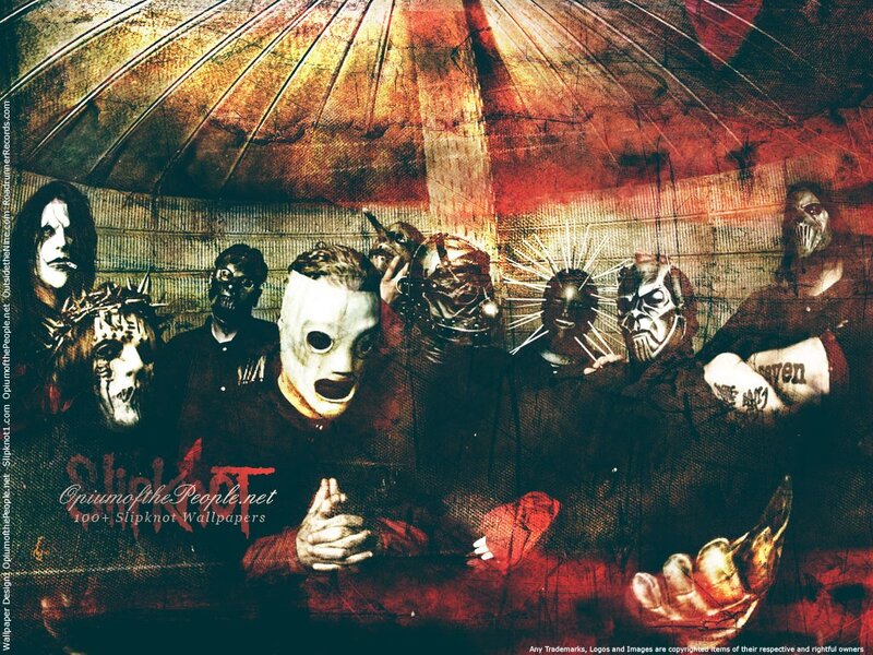 Band Members in Masks — Red, Dark, Dramatic
