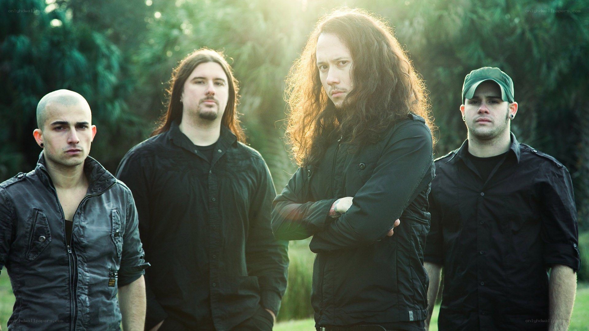 band members in outdoor setting