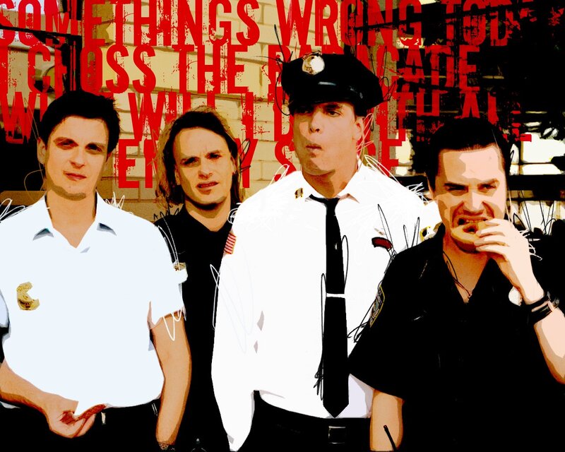 band members in police uniforms