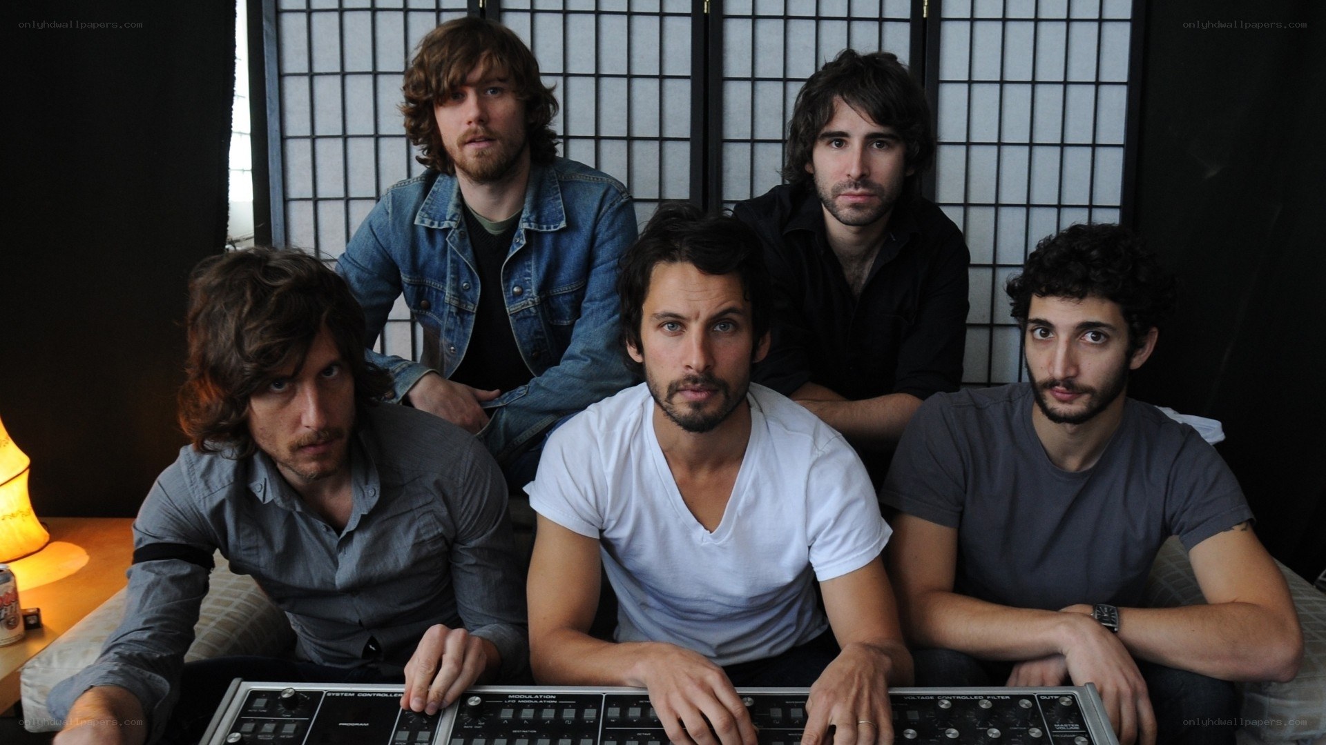 band members in studio
