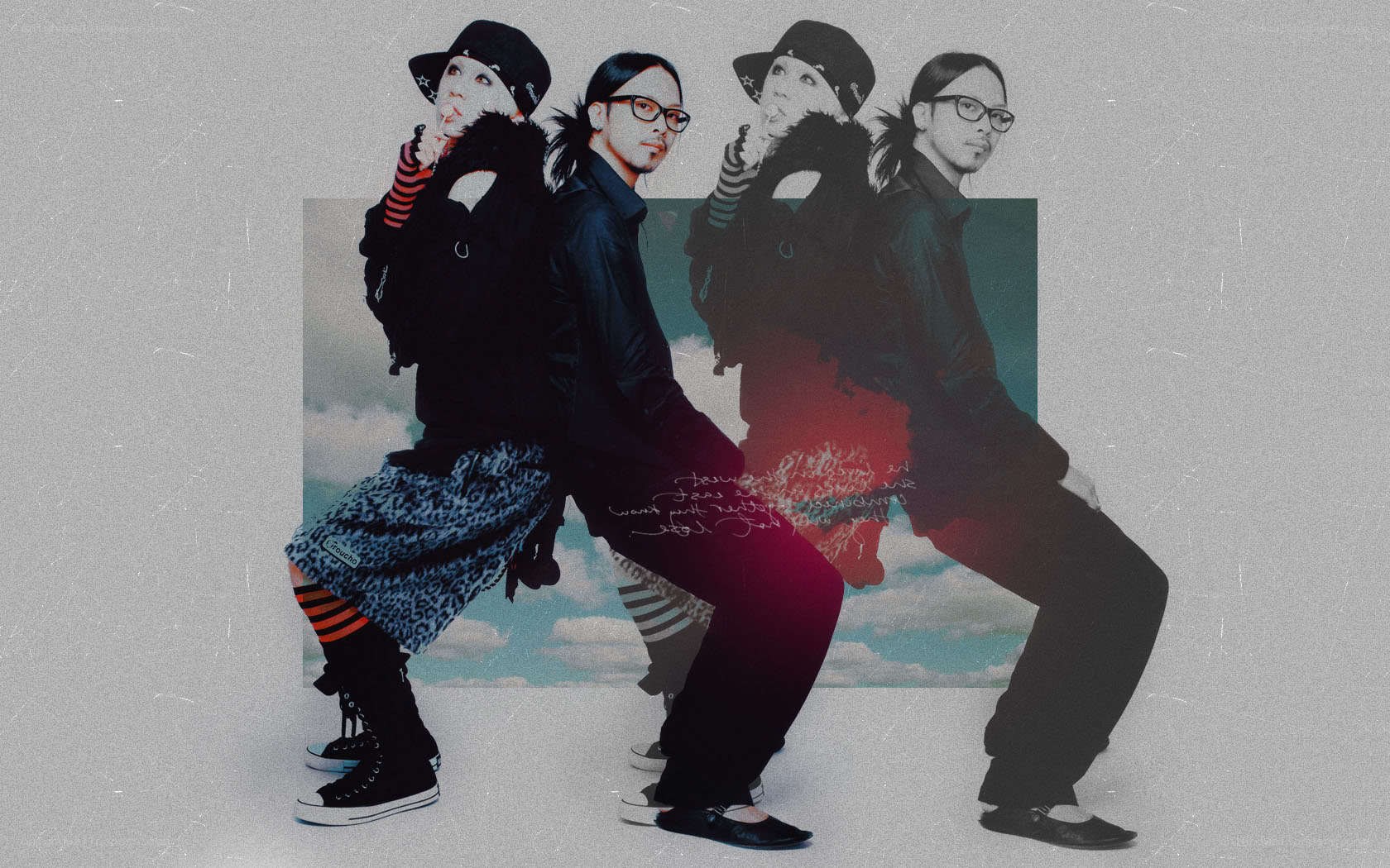 band members in stylized poses