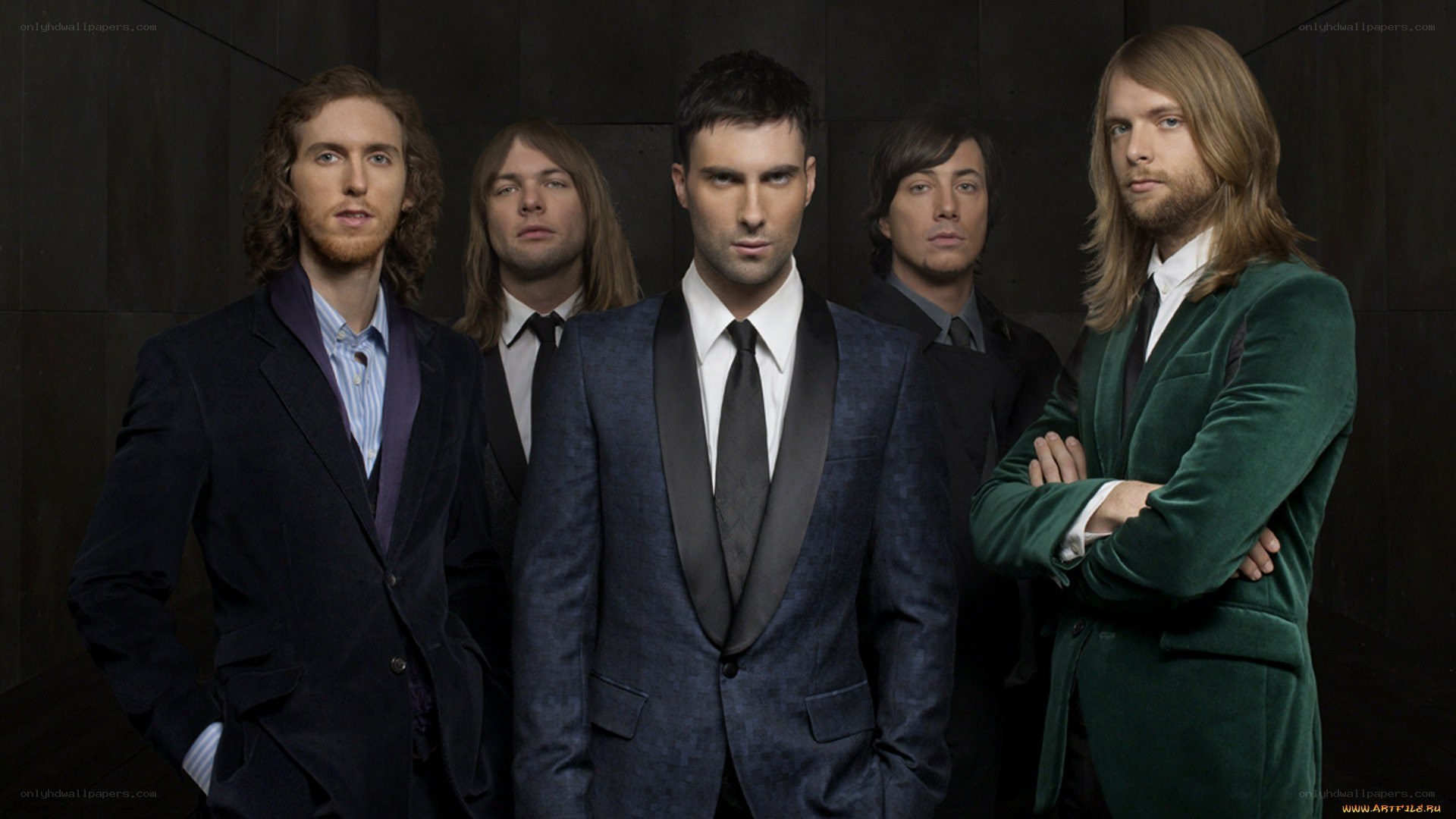 band members in suits