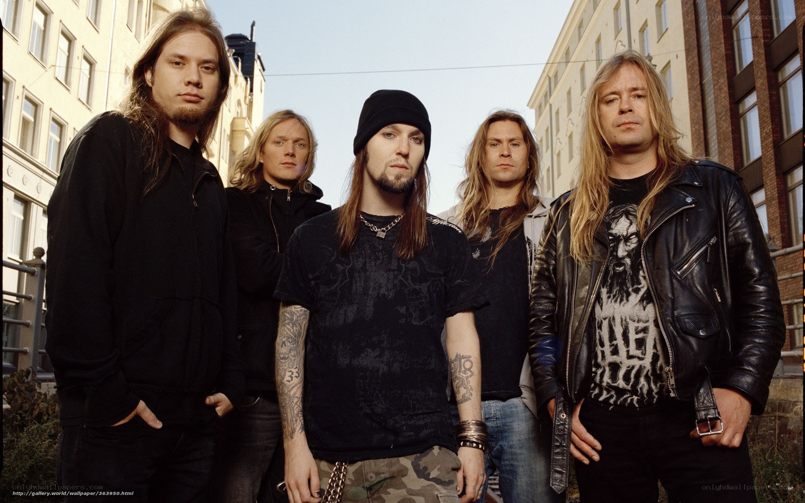 band members in urban setting