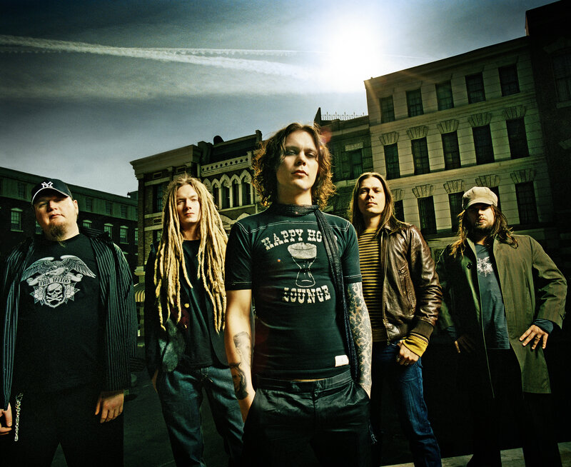 band members in urban setting