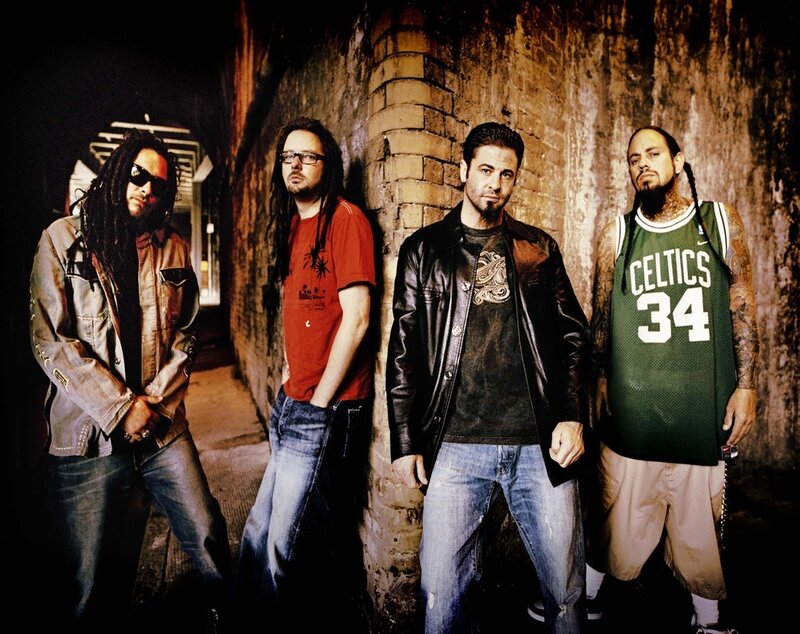 band members in urban setting