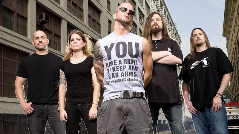 band members in urban setting