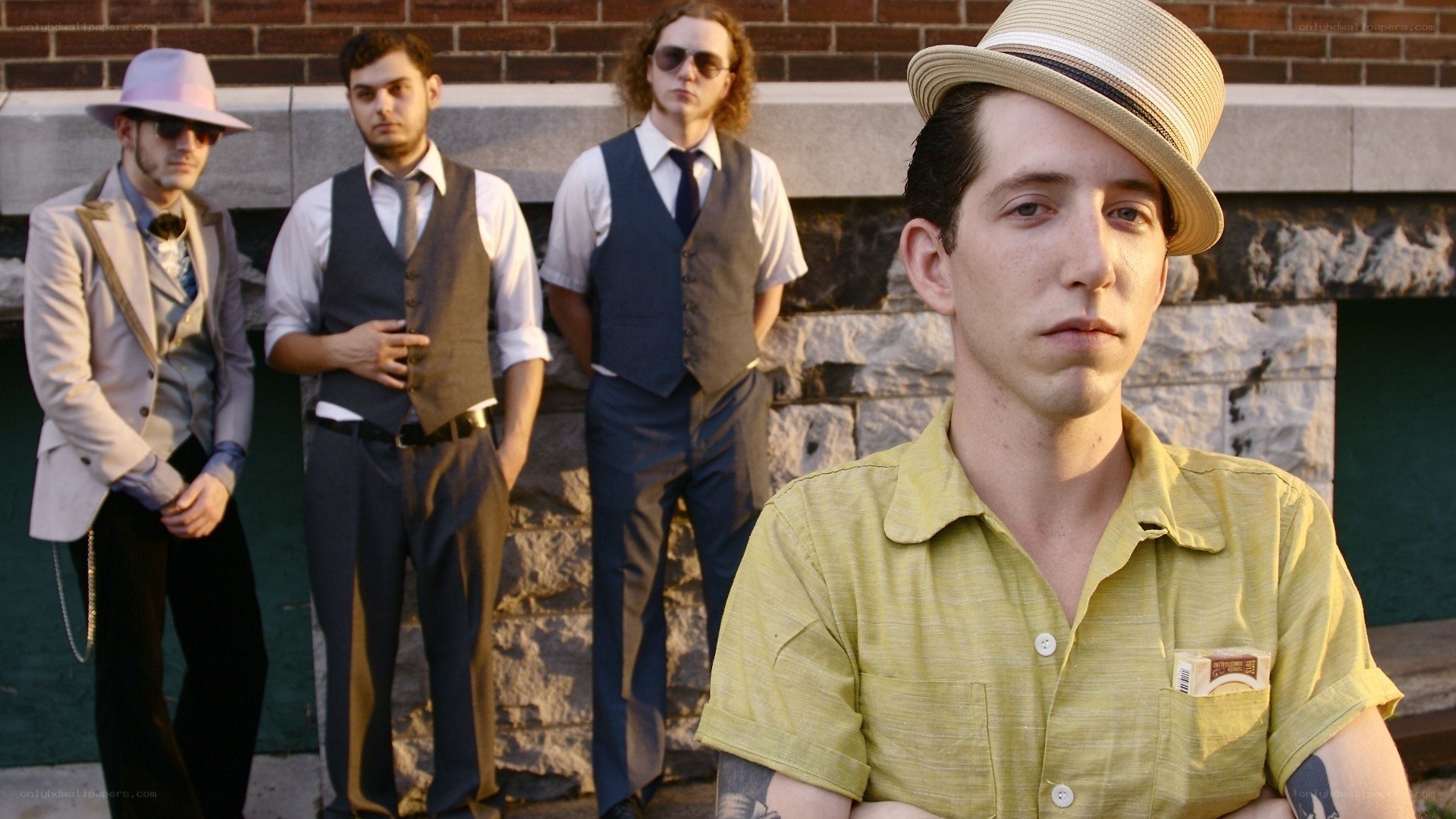 band members in vintage attire
