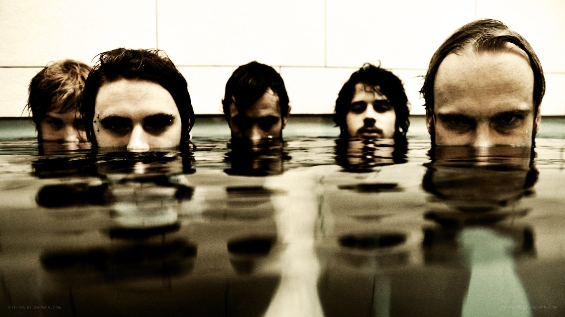 band members in water
